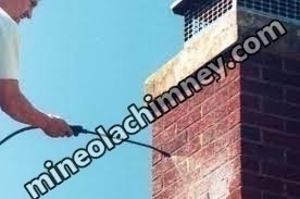 Carbon monoxide safety inspection on gas chimney in Mineola, New York